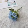 Flor Artificial Crisântemo Selvagem Flor de Seda Buquê Simples Fresco Flor de Lótus da Neve Flor de Cabo Pequeno Comércio Exterior Atacado Flor Azul Escura Flor Artificial