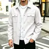 Jaqueta masculina de malha waffle com lapela, marca independente transfronteiriça, cardigã casual de manga comprida, cor sólida, para primavera e outono, estilo workwear