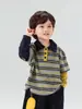 Valle del Viento 2026 Otoño Nuevo Estilo Coreano Bloque de Color Conjunto de Dos Piezas Polo para Niños Primavera y Otoño Top con Cuello para Niños