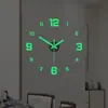 Relógio Luminoso Casual Criativo de Parede DIY Relógio de Parede Digital Decoração de Parede de Alta Qualidade Relógio Sem Furar para Sala de Estar