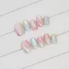 Uñas Postizas Artesanales Ojo de Gato Desmontables Manicura Uñas Cortas Estilo Ballet Tallas Variadas Uñas Postizas 10 Piezas Mayoreo