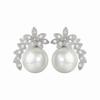 Pendientes de perla blanca personalizados elegantes de estilo coreano, pendientes de lujo para mujer con perla, aguja de plata y circonita, aguja de plata de ley S925