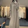 Falda Larga de Lana Botonada Hasta la Rodilla 2026 Nuevo Estilo Otoño e Invierno Estilo Artístico Vestido de Punto Cintura Alta Adelgazante Elegante Falda