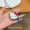 Collar Largo tipo Halter con Colgante de Gato Kt de Cuero Infantil y Lindo para Mujer, Colgante Exquisito y Dulce para Bolso o Teléfono Móvil