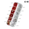 Acessórios para Nail Art 12 Compartimentos Diamante Acrílico Strass Prata Ab Vermelho Grande Tamanho Misto Resina Flat Base Inferior Adesivo de Unha