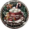 Navidad Estilo Americano Retro Lata Redonda Placa de Aluminio Pintura Señal Bar Granja Rústica Fuente de Comercio Exterior Señal Decorativa Colgante