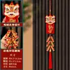 2026 Año del Caballo Petardos Colgantes Decoraciones de Año Nuevo Festival de Primavera Sala de Estar Danza del León Banderas Rojas Colgantes de Puerta Arreglo