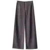 Pantalones de pierna ancha de mezcla de lana a la moda para mujer, nueva colección otoño/invierno 2026, de cintura alta, que cubren la cadera, de pierna recta, elegantes y casuales