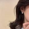Pendientes de Corazón de Esmalte Blanco de Lujo Ligero y de Gama Alta para Mujer, Pendientes de Moda Pequeños y Exquisitos, Nuevos Accesorios de Oreja de Moda