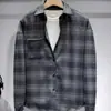 Camisa de cuadros para hombre de manga larga estilo Hong Kong chaqueta de alta gama primavera y otoño ruffian guapo estilo japonés top otoño marca de moda camisa de trabajo