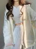 Jaqueta Moletom com Capuz Rosa para Mulheres 2026 Novo Estilo Coreano Roupa de Início de Outono Manga Longa Zíper Estilo Solto Preguiçoso Top