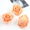 Atacado 6cm simulação espuma rosa flor cabeça DIY casamento noiva segurando flores casamento flores caixa de doces acessórios