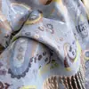 Bufanda Nueva de Hilo Retorcido con Núcleo de Anacardo para Mujer, Estilo Étnico, Viaje, Cálida, Larga, Engrosada, Chal para Aire Acondicionado, Bufanda para Cuello al por Mayor