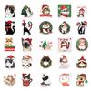 50 pegatinas navideñas con dibujos de gatos para portátil, equipaje, libro de mano, teléfono móvil, pegatinas decorativas.