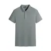 Camiseta Polo de Seda Helada para Hombre Verano 2024 Color Sólido Ropa de Trabajo Manga Corta Camiseta para Hombre Casual Cuello Solapa Ropa para Hombre