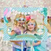 Novos Óculos de Papel de Sereia Adereços para Fotos Cauda de Peixe Óculos de Estrela Decoração de Festa de Aniversário Infantil para Fotos