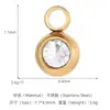Acero Inoxidable Chapado en Oro de 18K Incrustado con Circonita Corazón de Amor Espiga de Trigo Trébol de Cuatro Hojas Colgante Pequeño DIY Exquisitos Accesorios de Joyería