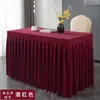 Tela para la Mesa en la Sala de Conferencias Terciopelo Gamuza Mesa de Conferencias Mantel Falda de Mesa Rectangular Borgoña Plegable Larga Venta al por Mayor Otros