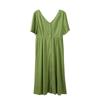 Vestido Florestal Sem Costas com Alças e Laço Verão Novo Decote V Cobrindo a Carne Refrescante Saia Midi 250440