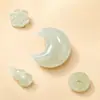 Cuentas sueltas de jade Hetian natural para DIY, adecuadas para ensartar en collares, pulseras, cadenas para suéteres y accesorios, con moños de concha de nube y cuentas de flor de cuatro hojas