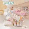 Caja de Almacenamiento de Escritorio Organizador de Cosméticos Cesta Dormitorio Snacks Artículos Pequeños Plástico Rectangular Acrílico Caja Transparente