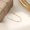 Colar Colorido de Cristal com Contas Estilo Fashion e Fresco para Mulheres, Design Artesanal DIY, Pulseira Única e Estilosa para Camadas