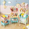Carrinho de macarons de alto valor Rack de armazenamento multicamada Brinquedos infantis Armazenamento de piso Estante doméstica Lanches móveis