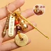 Llavero cinco emperadores calabaza de dinero ábaco Torre Wenchang bolsa de dinero marca Buda recogedor cuchara de oreja colgante de llave punto escénico artículo pequeño