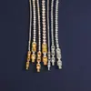 Jieding Pulsera de Tenis de Acero Inoxidable con Circonita Transfronteriza Joyería para Mujer de Acero de Titanio Europeo y Americano Pulsera de Acero de Titanio con Circonita