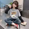 Moda Infantil Versátil e Elegante Base Camada de Lã Alemã Patchwork Outono Inverno Novo Estilo Coreano Camada Interna Quente Infantil Top Falso de Duas Peças