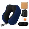 Almofada de pescoço de espuma de memória para viagem Amazon, travesseiro de suporte para pescoço em forma de U, portátil e dobrável para aviões