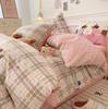 Juego de cama de algodón con dibujos animados de cuatro piezas, edredón individual para dormitorio infantil de algodón, juego de cama de 2025, juego de sábanas de tres piezas