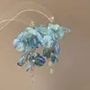 Aretes de Borla de Mariposa Recortada Azul y Blanco Estilo Coreano Diseño Exquisito Estudiante de Arte Hermosos Aretes de Gancho para la Oreja Aretes para Mujer