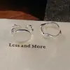 Anillo Minimalista Ojo de Gato Luna Blanca, Anillo Ajustable de Moda Personalizado, Conjunto de Joyería para Mujer con Forma de Anillo Estilo Europeo y Americano