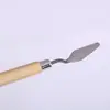 Suprimentos de arte Raspador de pintura a óleo Guache Cor Toner Punho de madeira Cabeça chata Faca pontiaguda Pintura Raspador de tinta