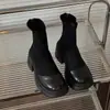 Botines Chunky de Suela Gruesa y Tacón Grueso para Mujer, Nuevos Botines Ajustados de Otoño e Invierno, Botas Martin de Moda Estilo Retro Europeo Británico que Aumentan la Altura