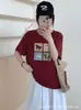 Camiseta Feminina Loose de Algodão Bambu com Gola Redonda e Manga Curta de Guangzhou, Versátil e Emagrecedora, Direto da Fábrica