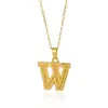 Collar de Acero Inoxidable con Baño de Oro de 18 Quilates, Color Dorado Imitación, Letra Inglesa 26, Estilo Metálico Elegante, Popular Transfronterizo, Joyería de Moda
