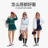 Traje Deportivo para Mujer Ropa de Tenis Moda Suelta Golf Manga Larga Sudadera Casual Transfronteriza Cuello en V Falda Corta