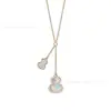 Collar de calabaza Kirin de alta gama, pequeño colgante de calabaza, ágata roja y nácar blanco, disponible para dropshipping y suministro para transmisiones en vivo