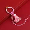 Fio de Algodão Torcido à Mão Pingente de Joia com Borla Colorida Fivela de Anel Bolsa com Nó de Diamante Tecida à Mão Chaveiro para Pendurar