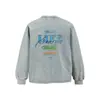 Camiseta Casual Masculina com Estampa de Carta Desgastada, Gola Redonda, Manga Longa, Estilo Streetwear Americano, Tie-dye, para Primavera e Outono