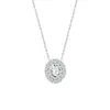 Collar Clásico de Diamante Cabujón Engastado en Bisel para Mujer Niche Plata 925 Collar Ovalado Completamente Diamantado Engastado en Bisel Lujo Accesible Niche