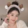 Faixa de cabelo fofa e criativa com rosto engraçado para lavar o rosto coreana, faixa de cabelo de cenoura e peixe salgado de celebridade da internet, faixa de cabelo estilo TikTok para mulheres