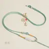 Cordón con Colgante de Jade Hetian Tejido a Mano Colgante de Ágata y Jade Ajustable Cordón de Collar con Colgante de Pixiu de Jade Venta al por Mayor
