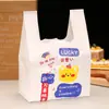 Bolsas de Plástico tipo Chaleco de Película Suave Blanco Lechoso Extra Gruesas Bolsas con Dibujos Lindos Bolsas de Impresión a Color Grandes