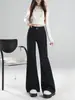 Jeans originales de color elástico micro-flare, alta elasticidad, adelgazantes, ajustados, con caída, versátiles, no se pegan, bootcut, pantalones de largo completo