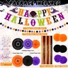 Las Decoraciones para Fiestas de Halloween Transfronterizas Más Vendidas de Amazon: Banderines de panal, Abanicos plegables, Guirnaldas de gotas de lluvia, Decoraciones colgantes en espiral