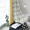 Cortina nórdica moderna y sencilla para sala de estar, con sombreado mediterráneo, con rayas onduladas, para dormitorio, ventanal con costuras
