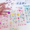Adesivos de Diamante para Crianças Maquiagem de Sobrancelha para Meninas Coração Estéreo Adesivos de Cristal Coloridos Gema Pérola Rosto Borboleta